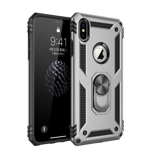 Shockproof Armor Case Magnetic Ring Holder for iPhone