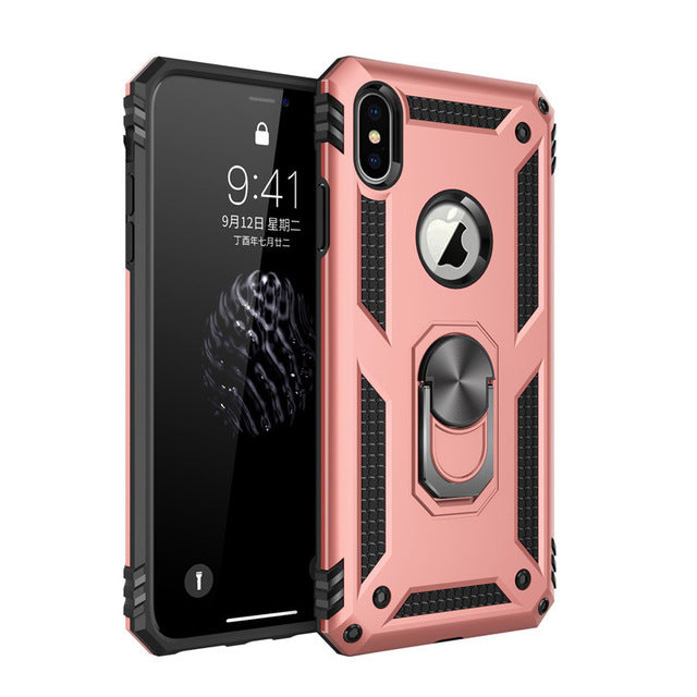 Shockproof Armor Case Magnetic Ring Holder for iPhone