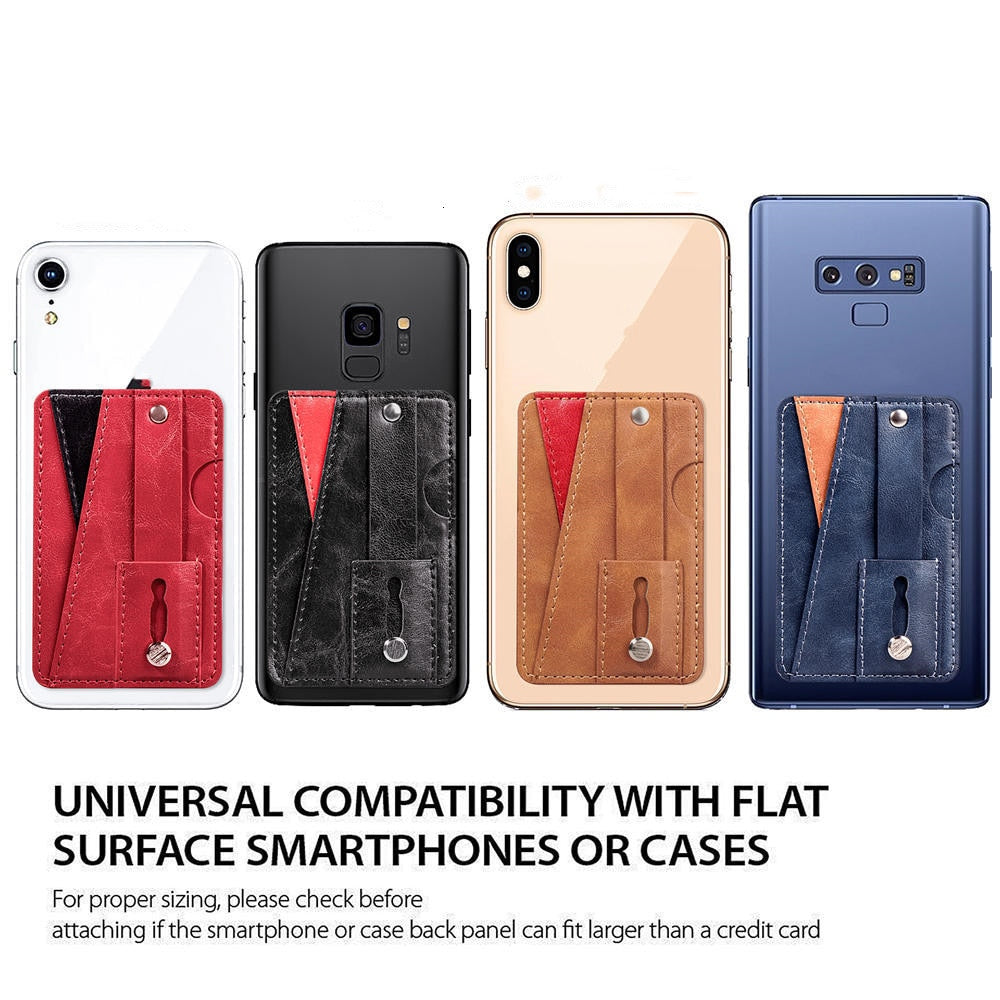 Universal mobile phone bracket with multifunctional leather wallet