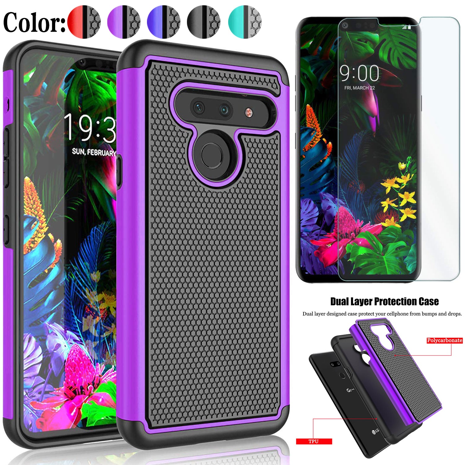 Fitted Hybrid Shockproof Armor Phone Cover for LG G8 G8