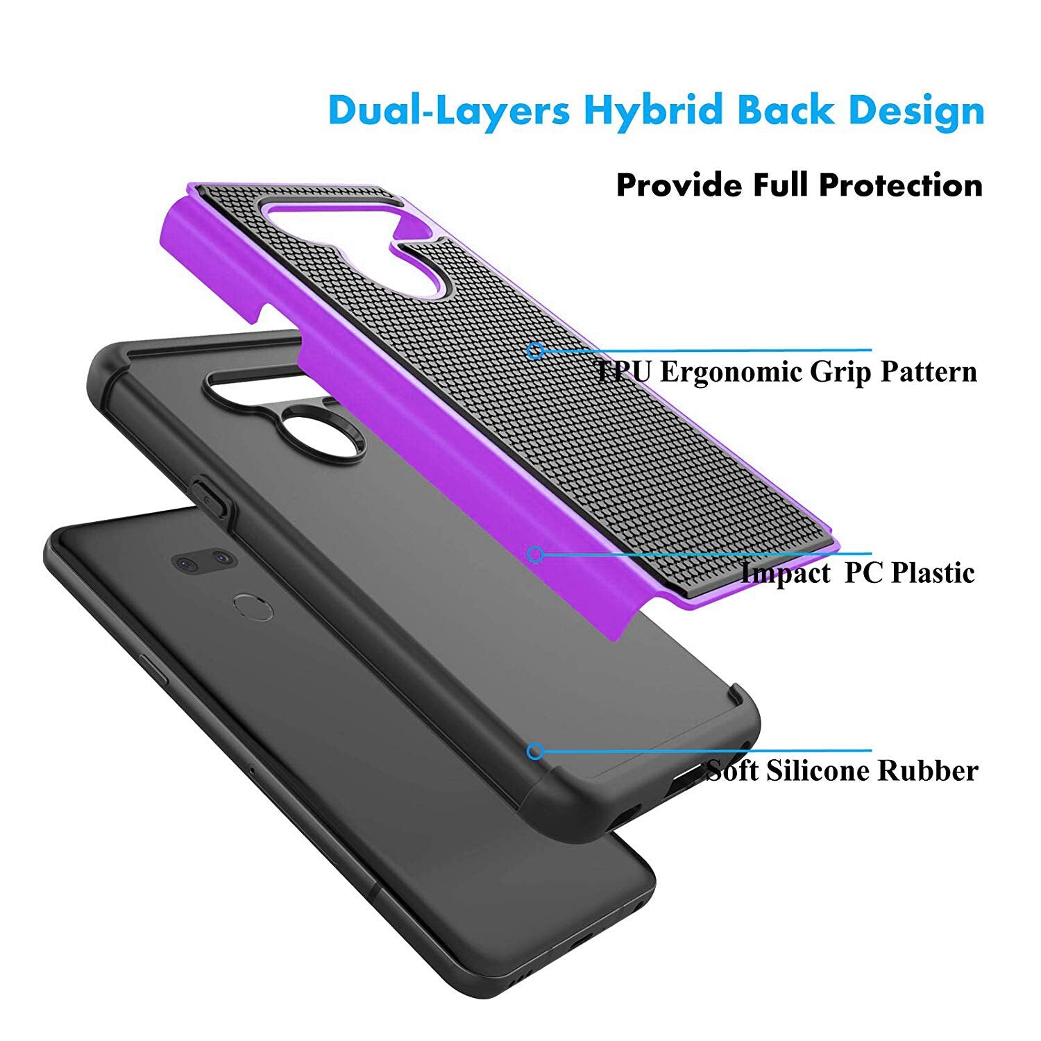 Fitted Hybrid Shockproof Armor Phone Cover for LG G8 G8