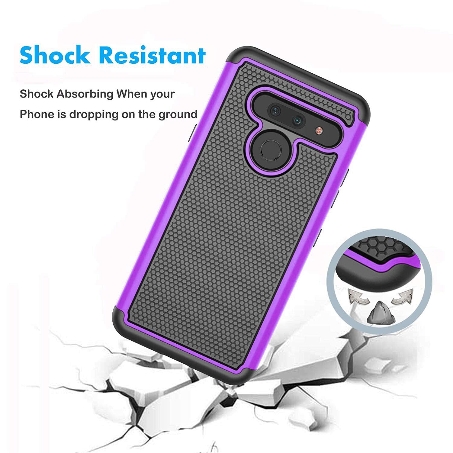 Fitted Hybrid Shockproof Armor Phone Cover for LG G8 G8