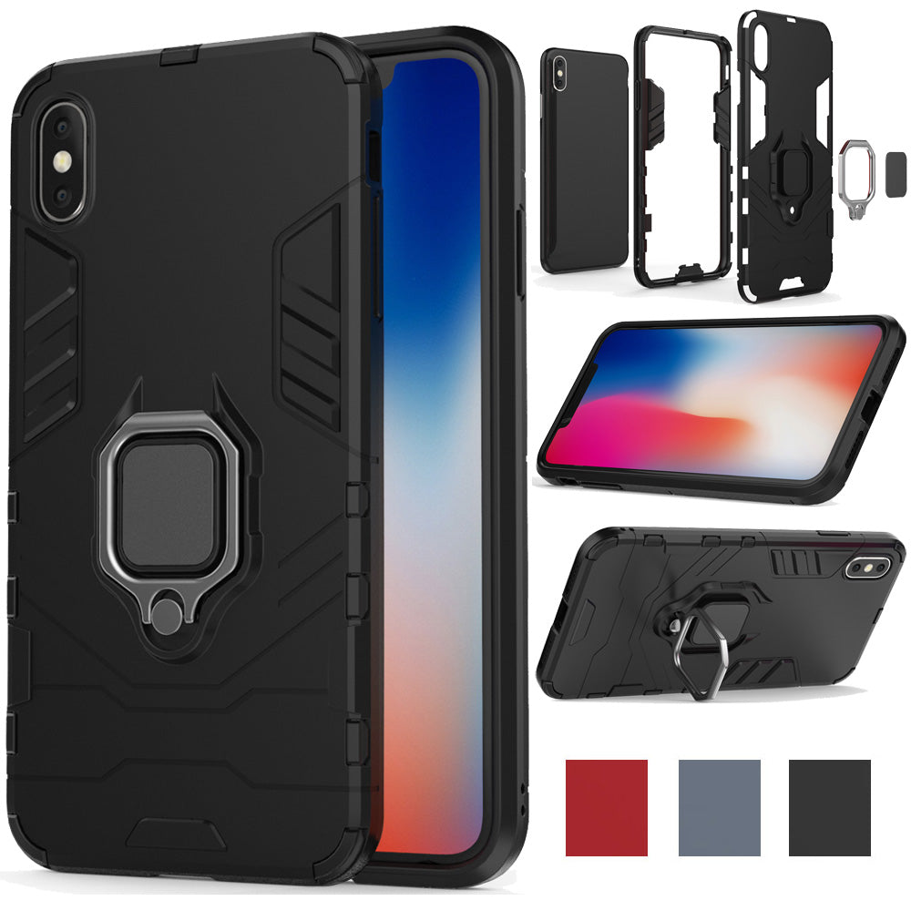 Magnetic Ring Armor Case Soft Shockproof Hard for iPhone X Xs