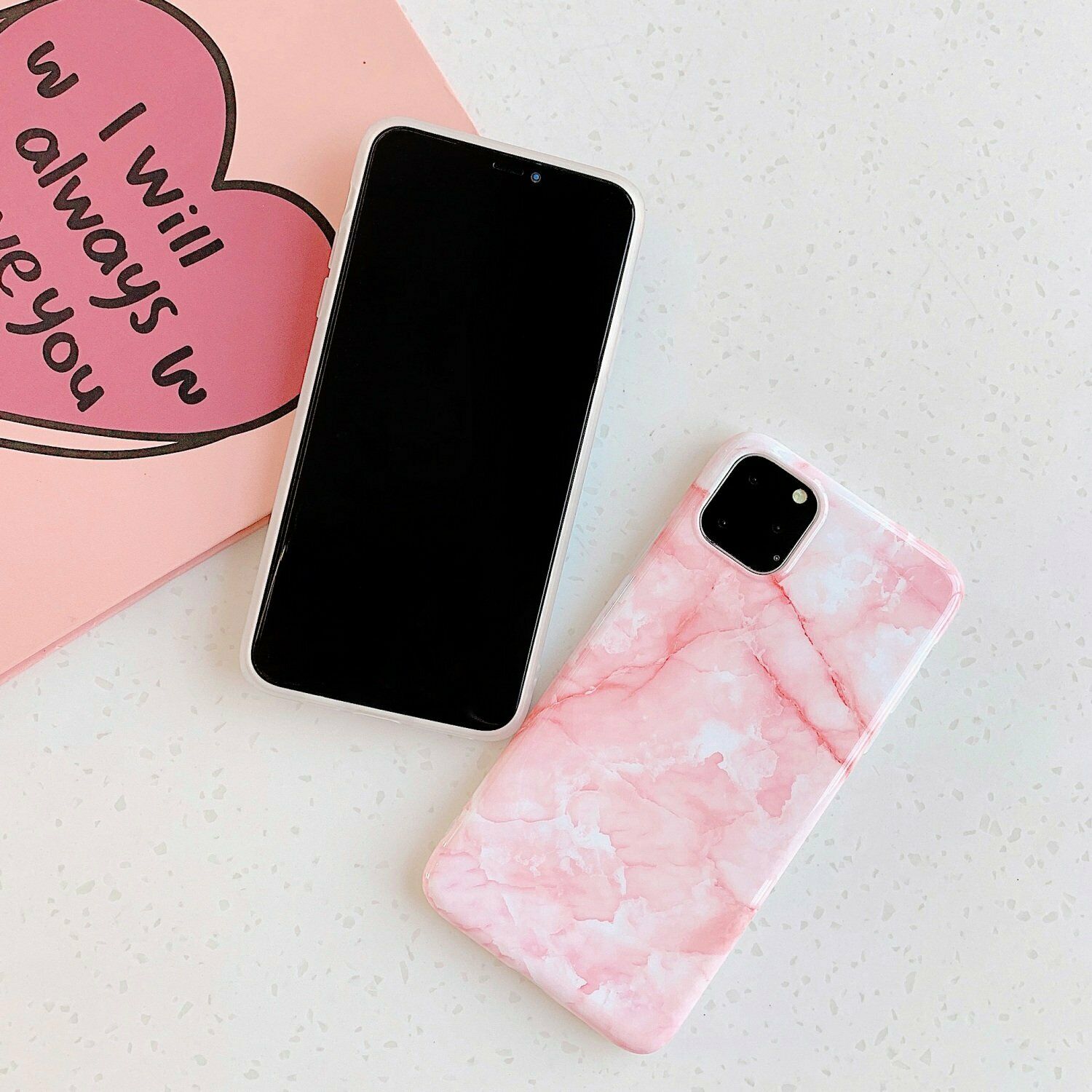 Rubber Marble Slim Soft Case For iPhone