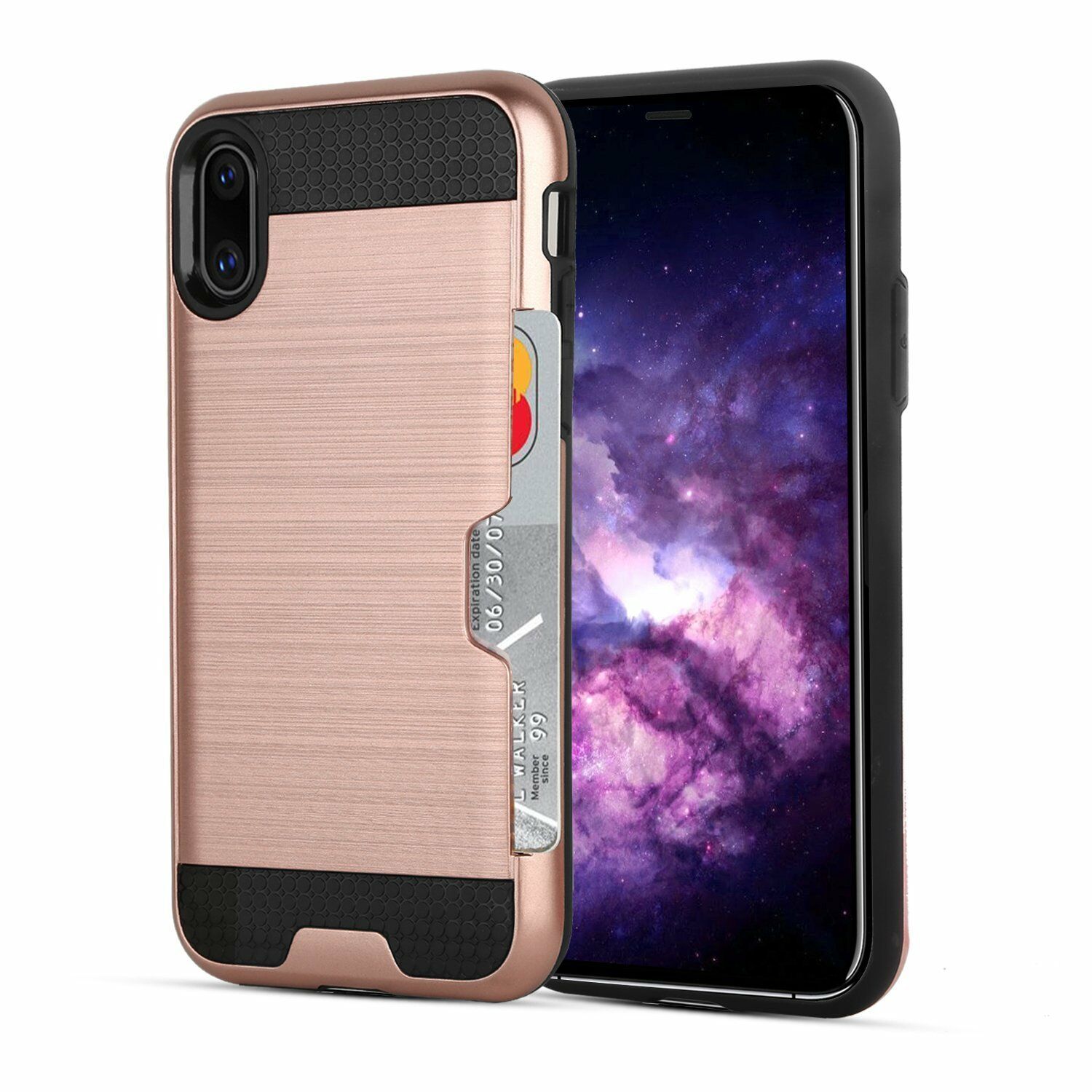 Case Fits Card Wallet Shockproof Bumper Hard Protective for iPhone