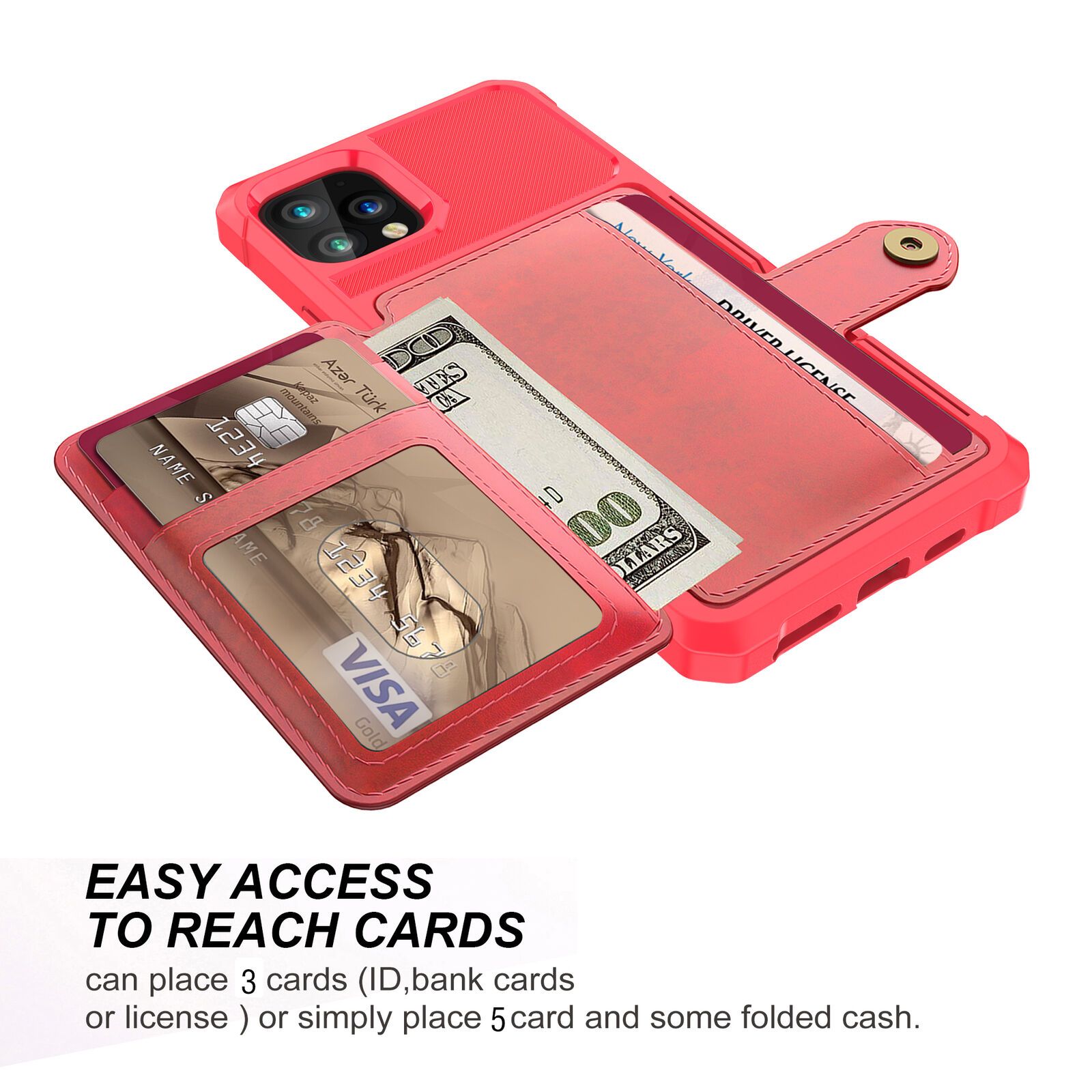 Leather Holder Flip Card Wallet Cover For iPhone