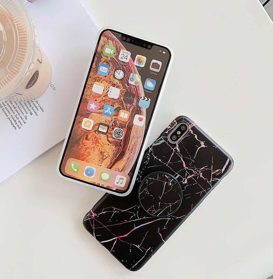 Marble Case With Holder Stand Quality For iPhone 11 Pro Max