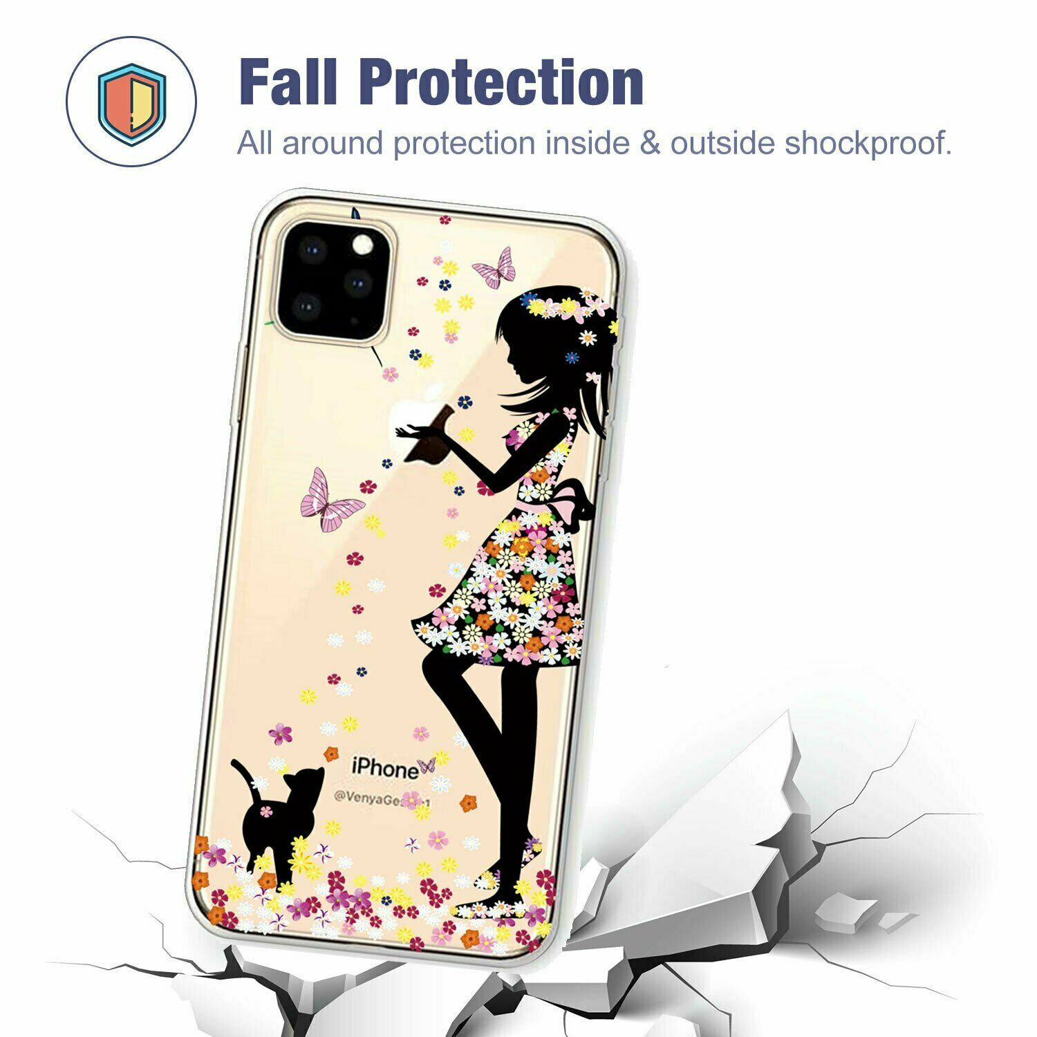 Slim Pattern Soft Rubber Silicone Clear Back Case For iPhone