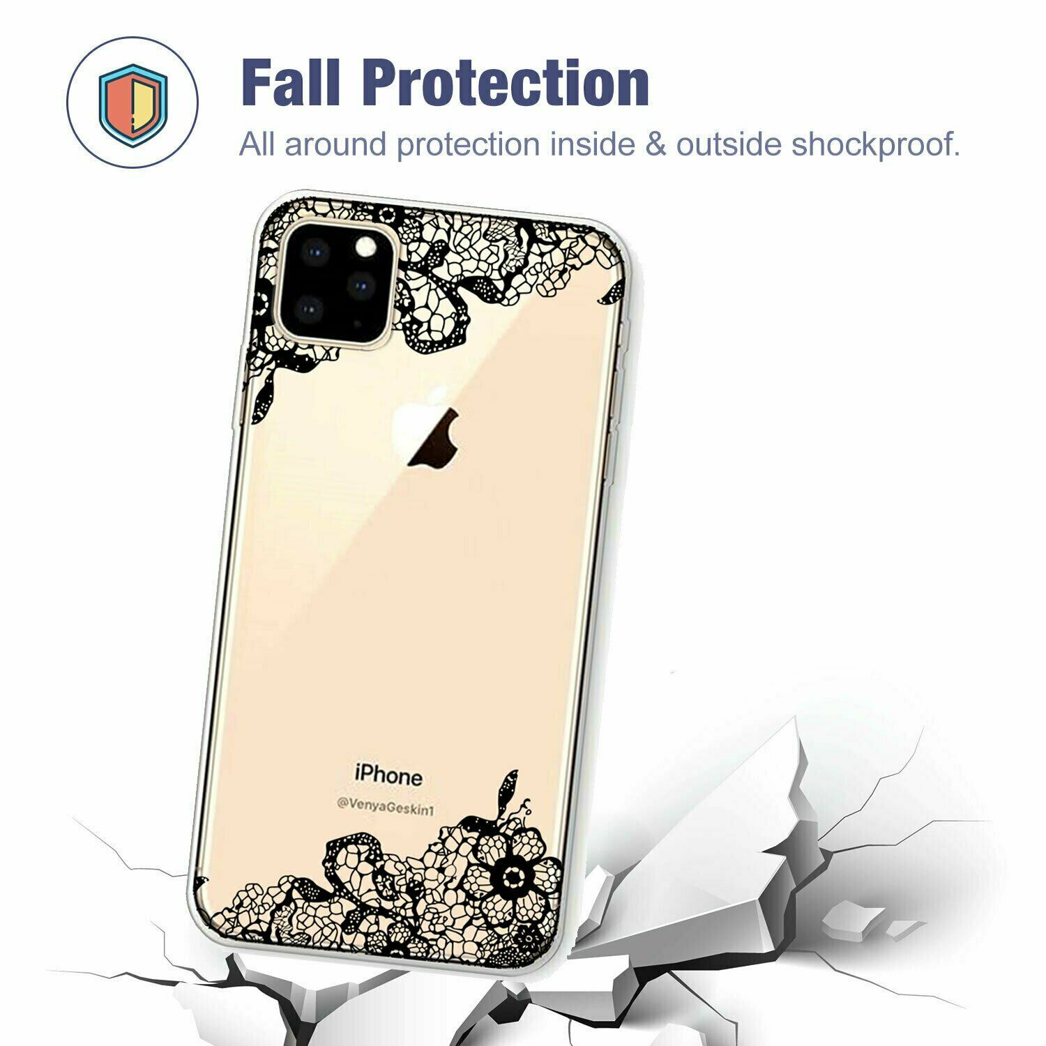 Slim Pattern Soft Rubber Silicone Clear Back Case For iPhone