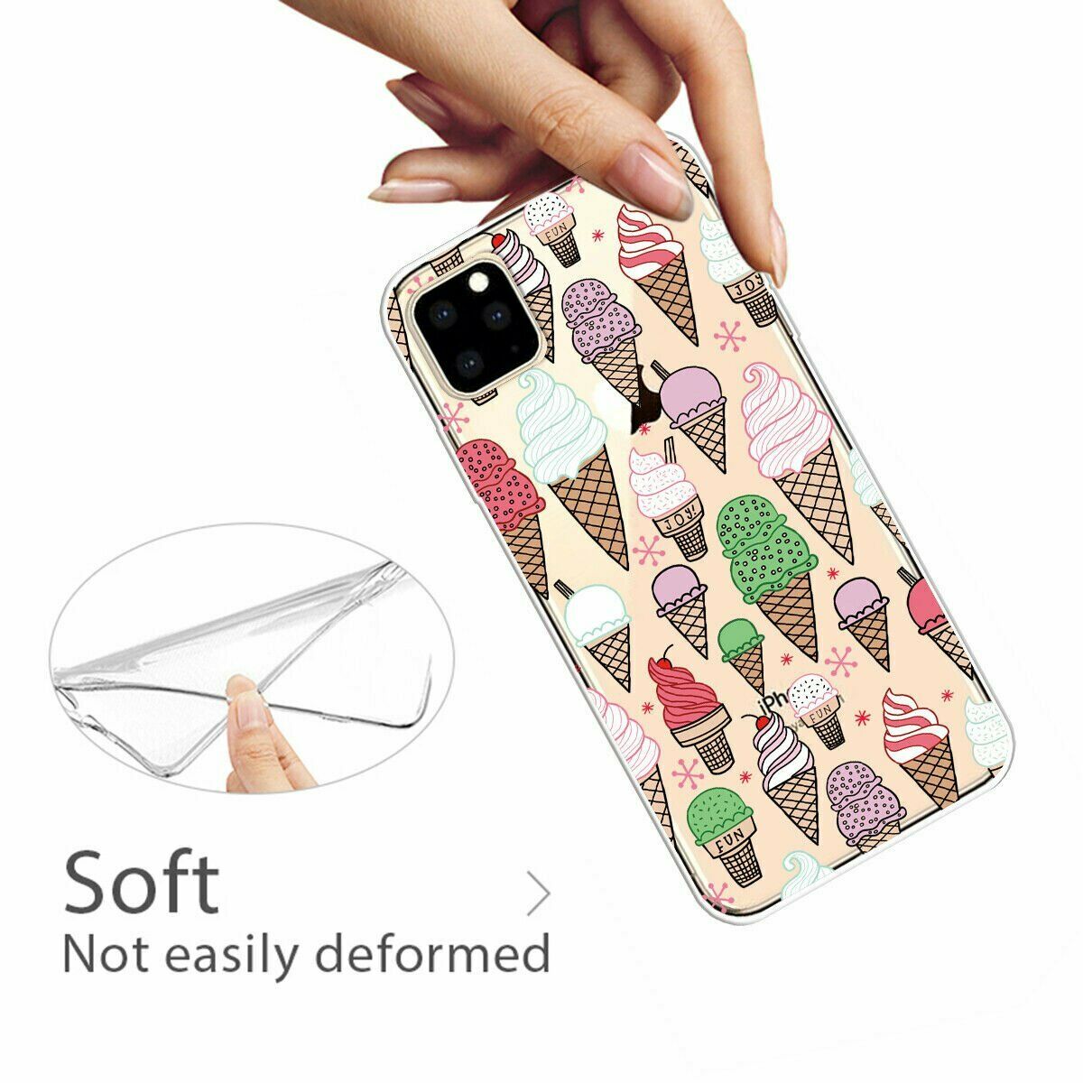 Slim Pattern Soft Rubber Silicone Clear Back Case For iPhone