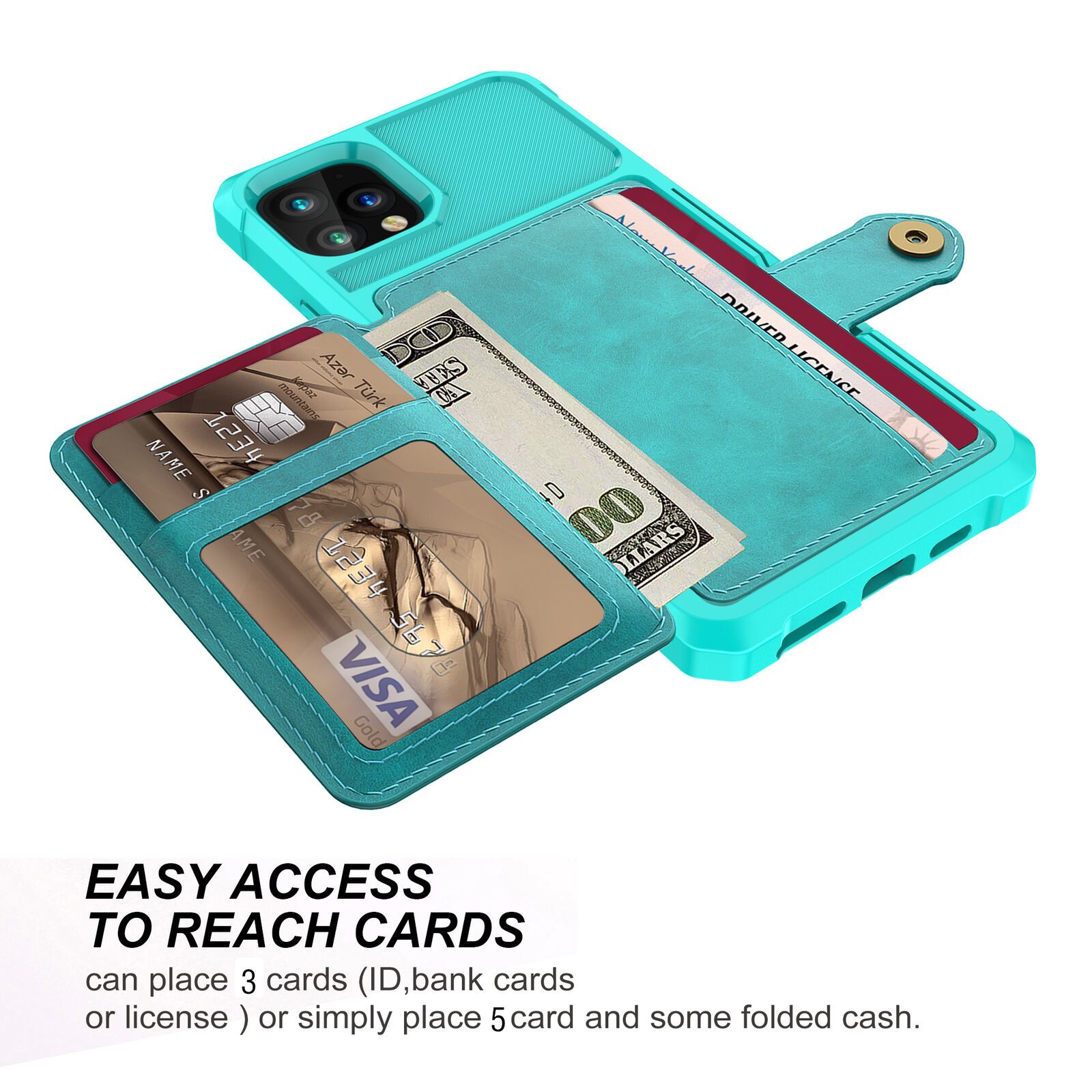 Leather Holder Flip Card Wallet Cover For iPhone