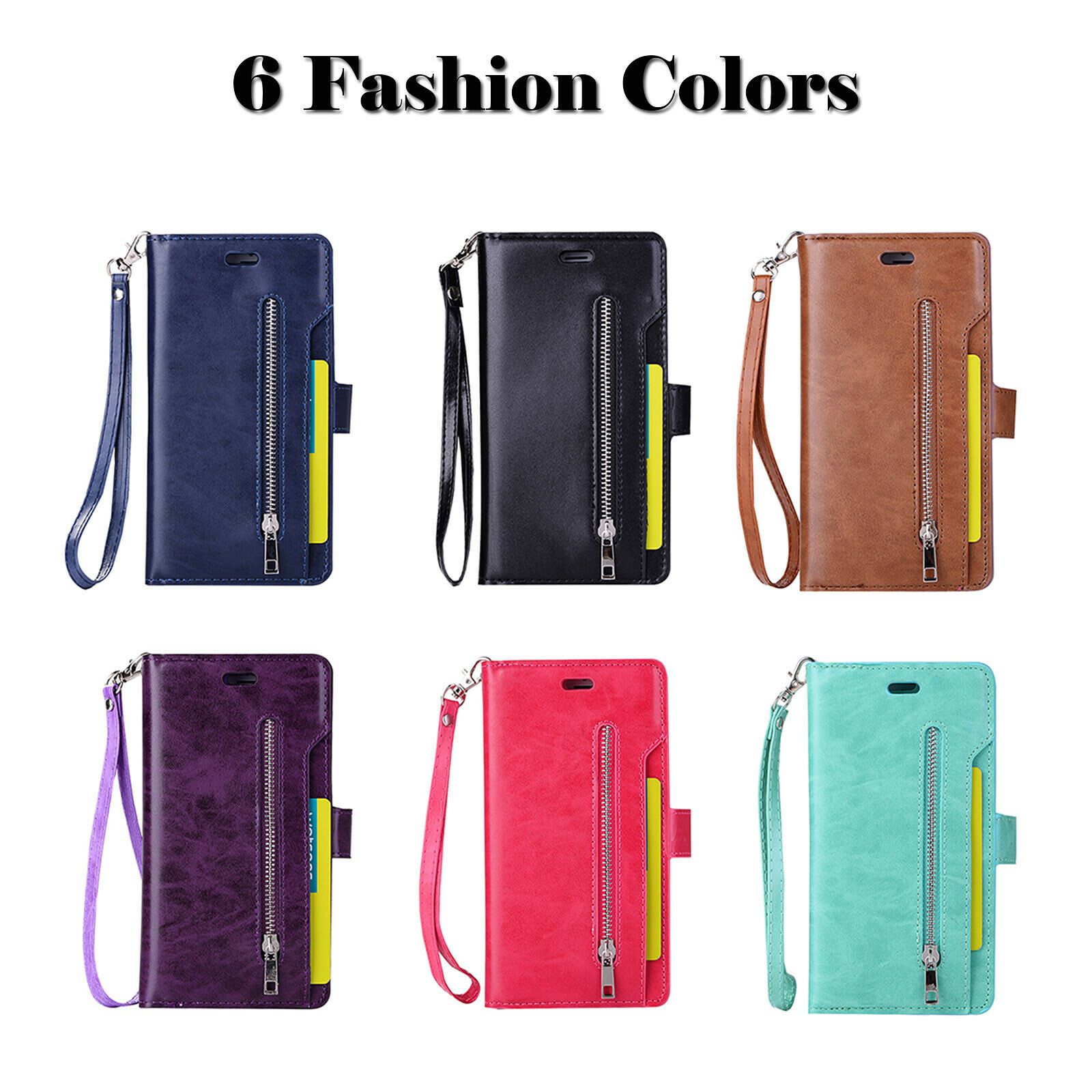 Leather Wallet Card Holder Stand Cover For iPhone