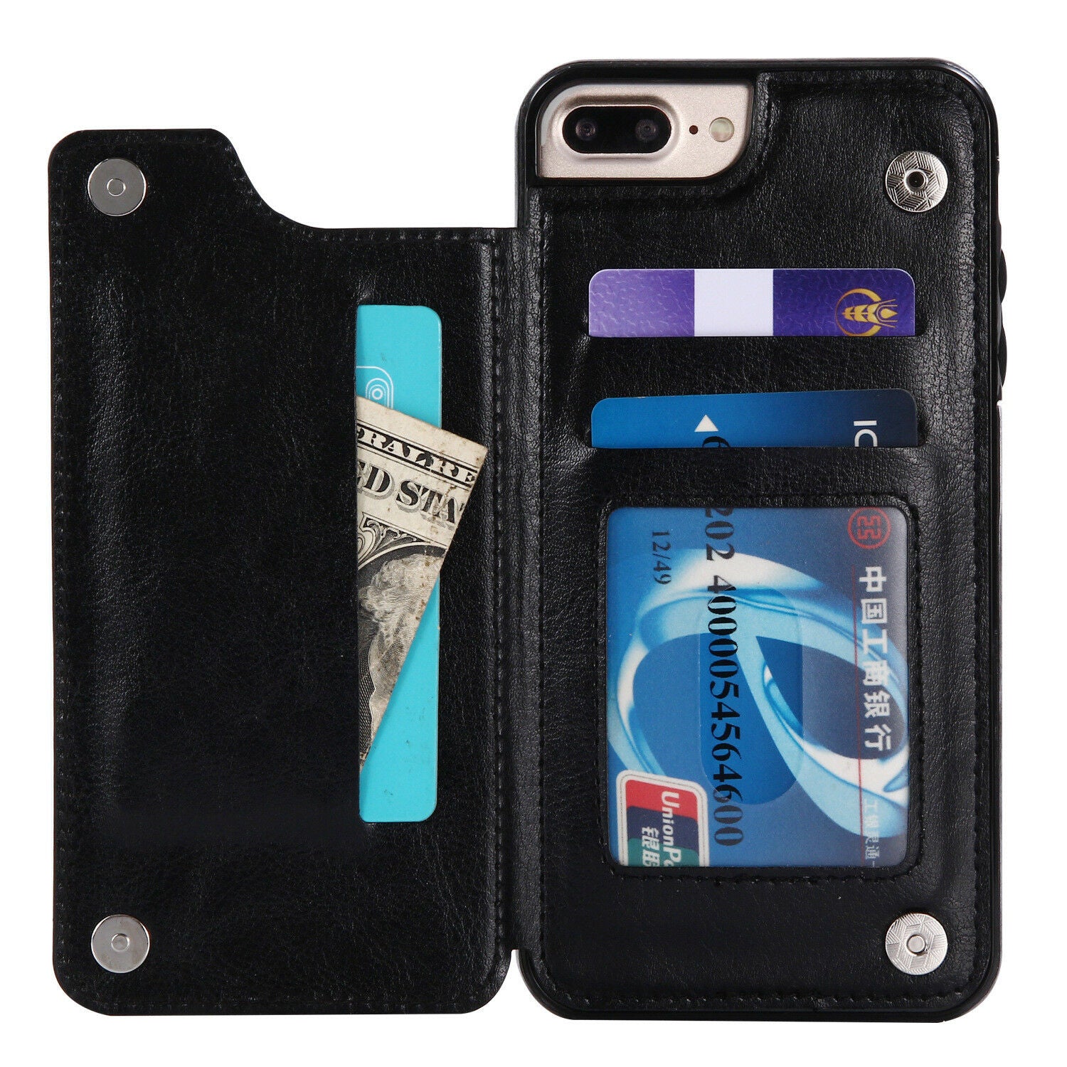 Fits Wallet Card Slot Case Leather Shockproof Magnetic For iPhone