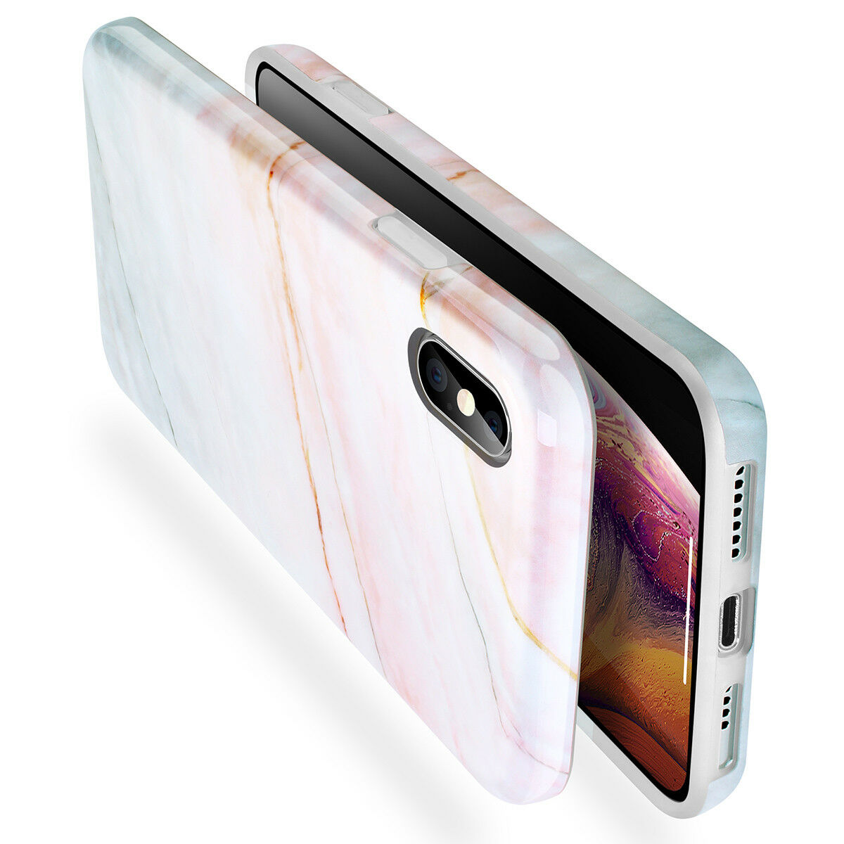 Marble Pattern Case Shockproof Hybrid Soft For iPhone