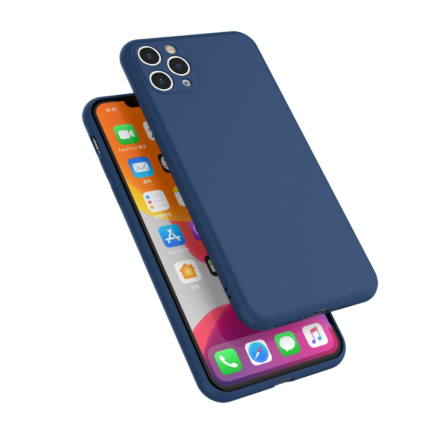 Shockproof Silicone Soft Cover with Screen Protector for iPhone