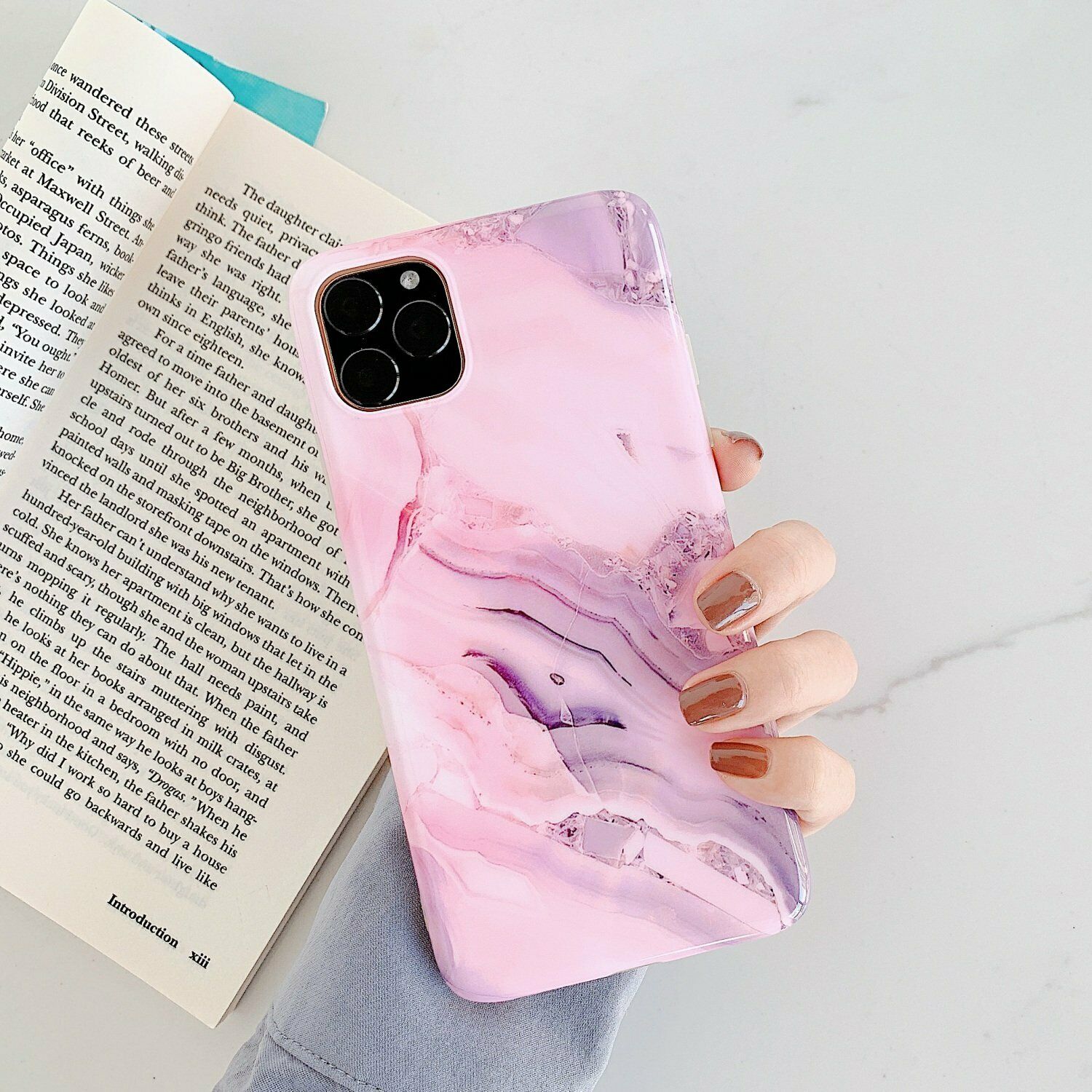 Rubber Marble Slim Soft Case For iPhone