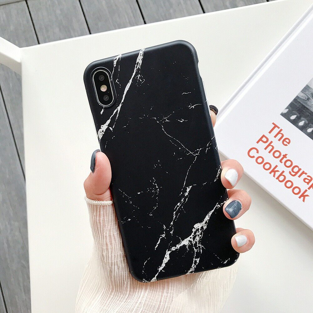 Slim Matte Marble Pattern Back Case For iPhone