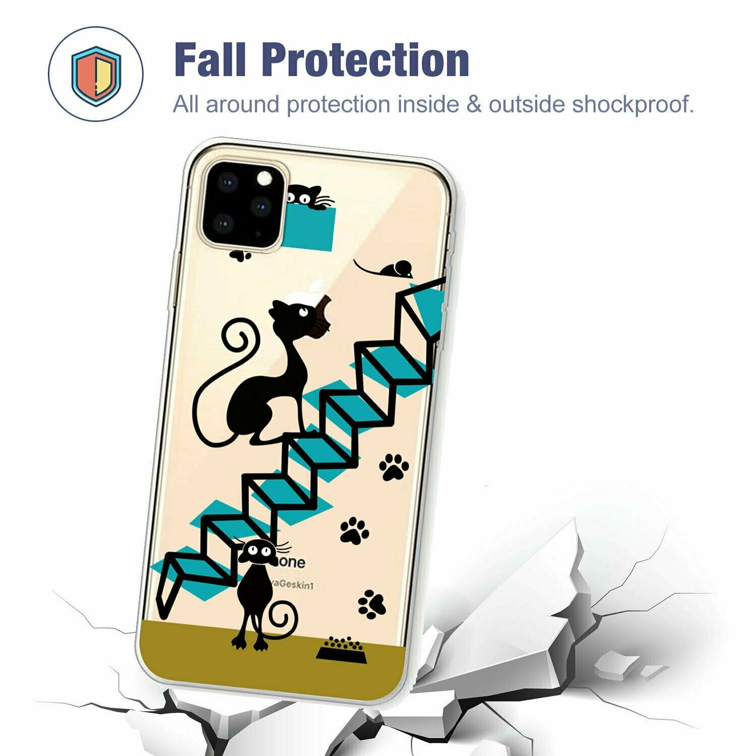 Slim Pattern Soft Rubber Silicone Clear Back Case For iPhone