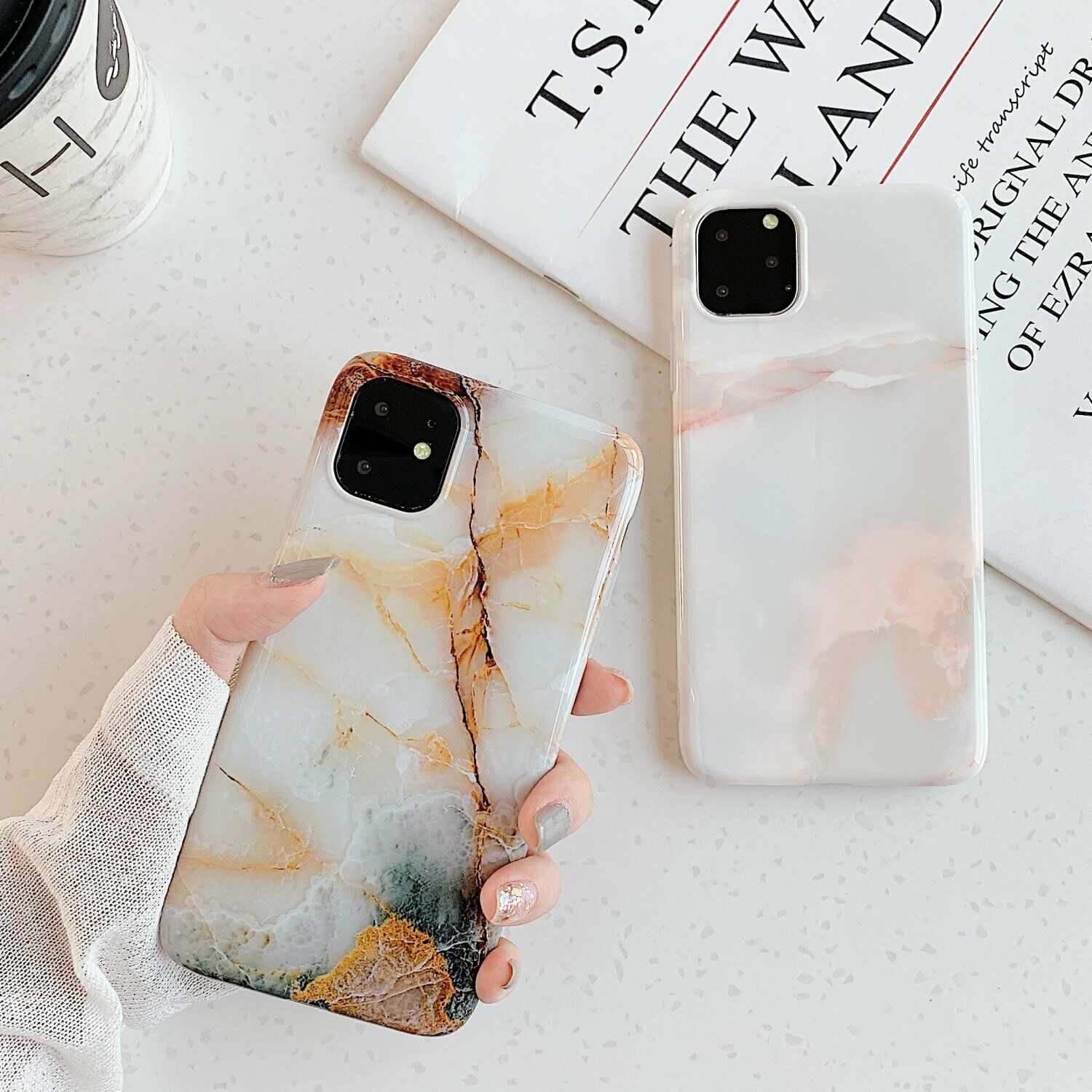 Rubber Marble Slim Soft Case For iPhone