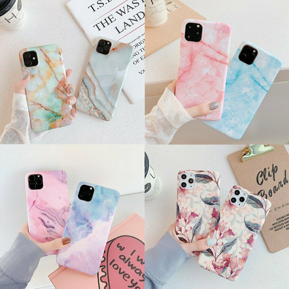 Rubber Marble Slim Soft Case For iPhone