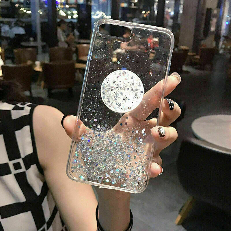 Bracket Glitter Bling Heart Phone Case for Samsung Galaxy