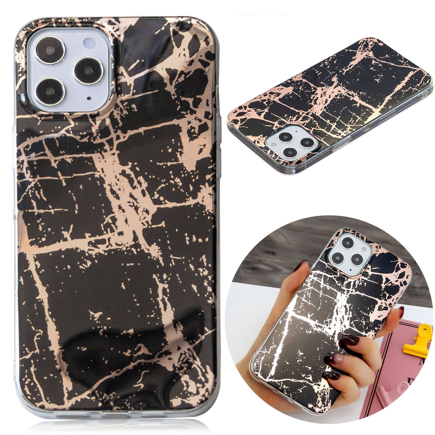 Marble Glossy Soft Slim Back Case For iPhone