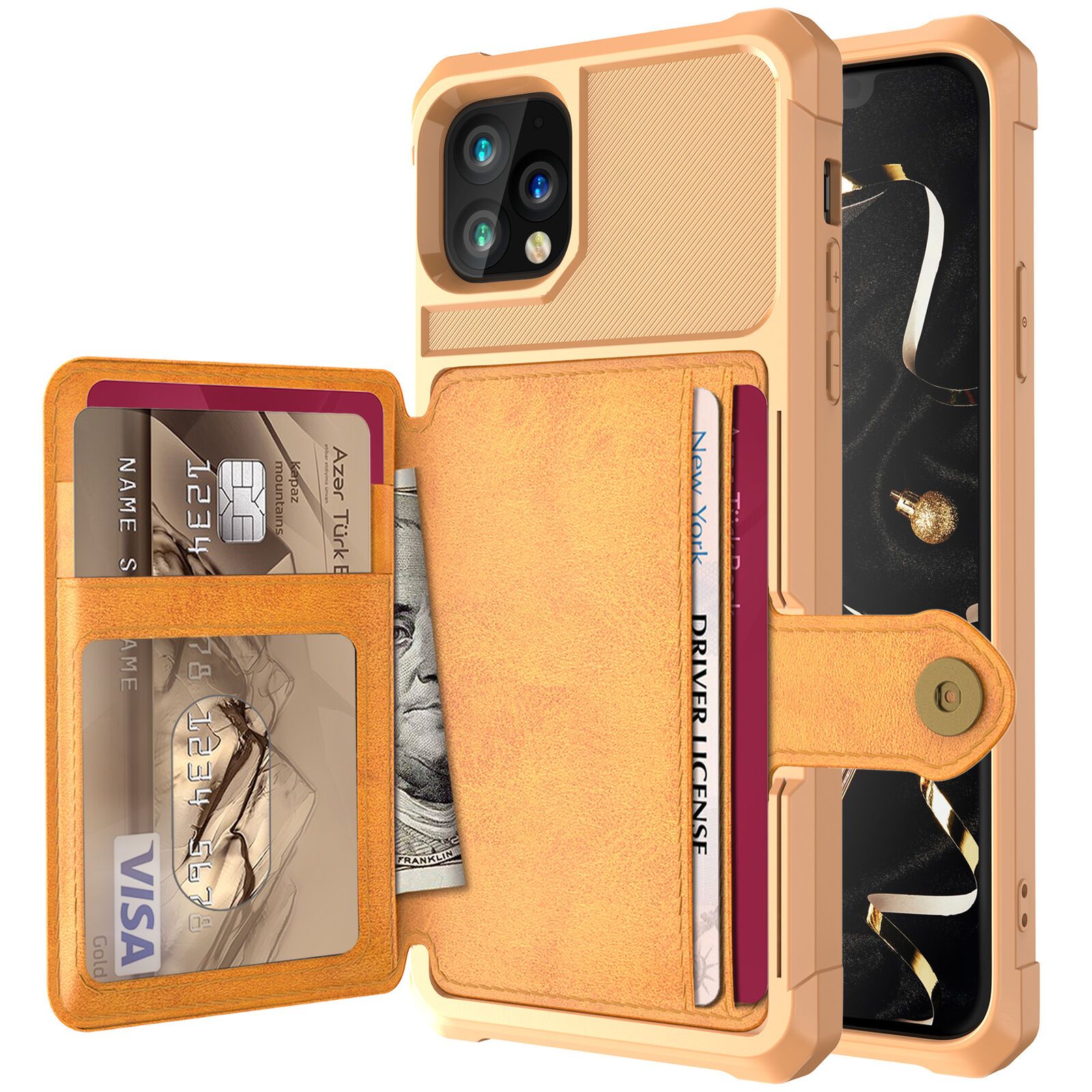 Leather Holder Flip Card Wallet Cover For iPhone