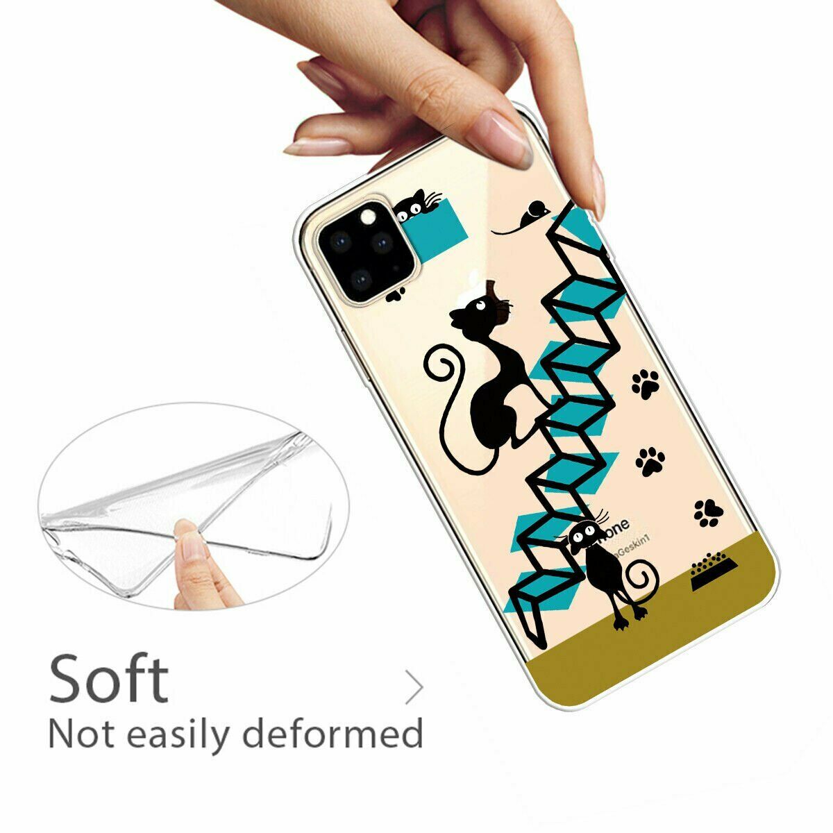 Slim Pattern Soft Rubber Silicone Clear Back Case For iPhone