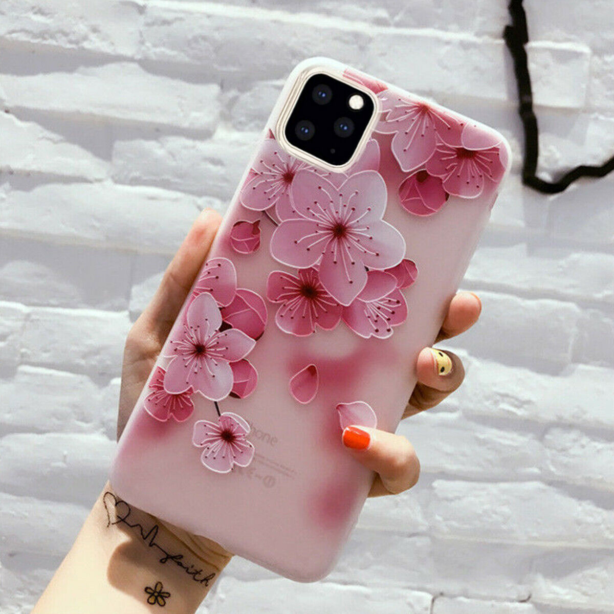 Clear Frost Flower Thin Soft Case For iPhone