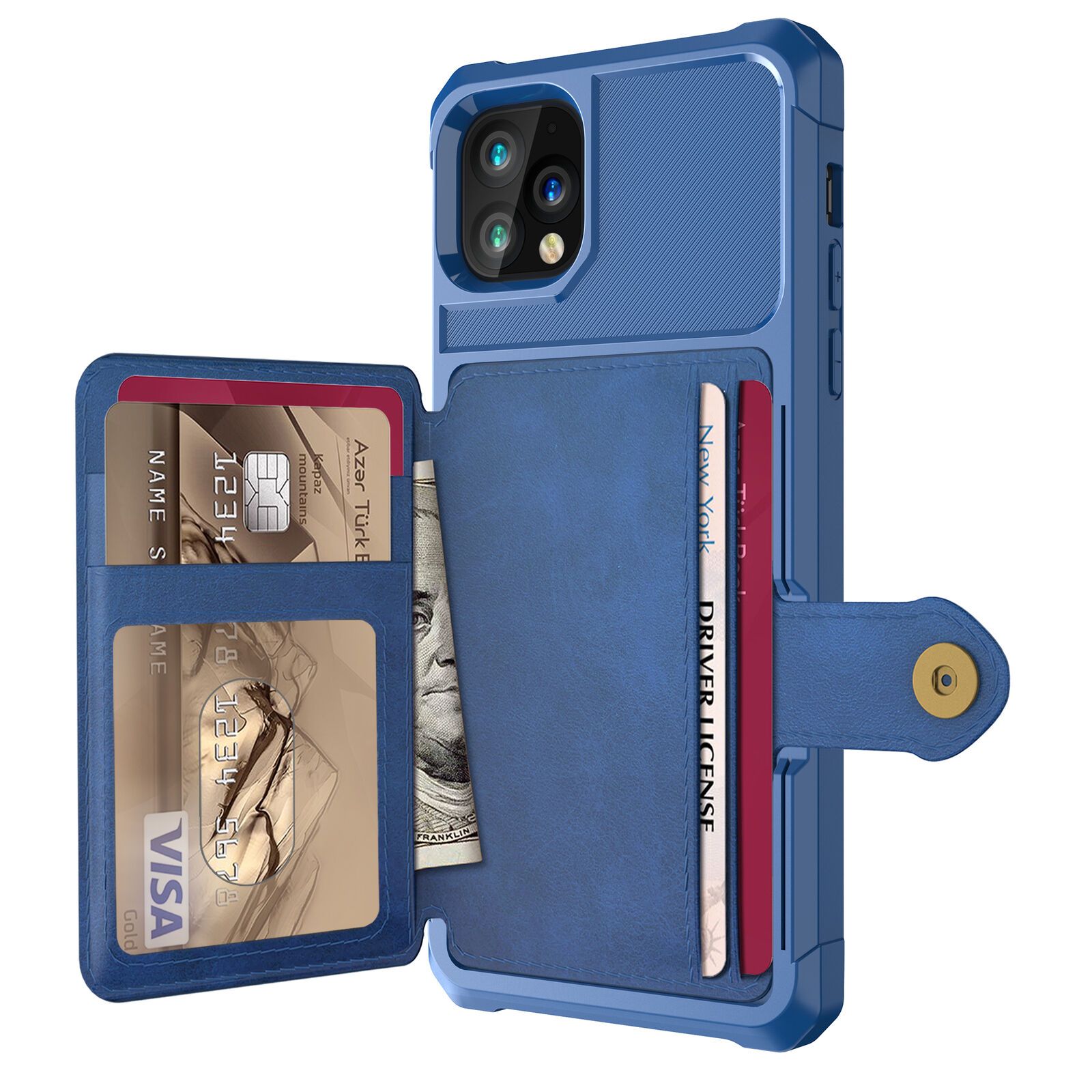 Leather Holder Flip Card Wallet Cover For iPhone
