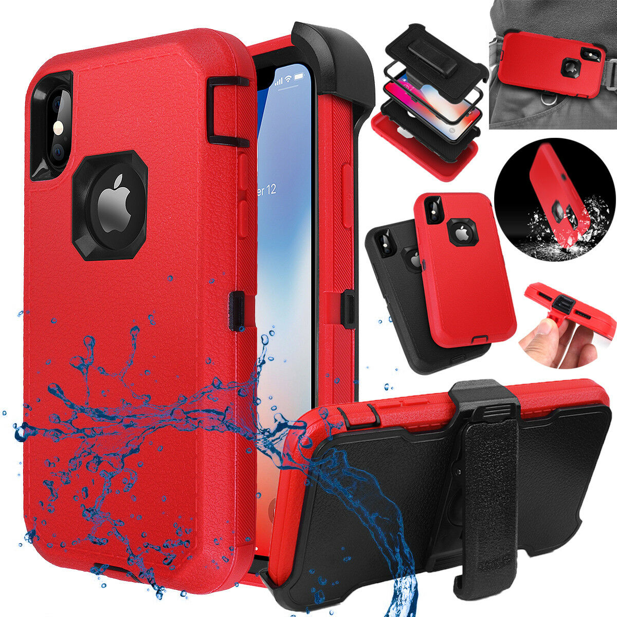 Heavy Duty Shockproof Hybrid Rugged Armor Case Belt Clip For iPhone