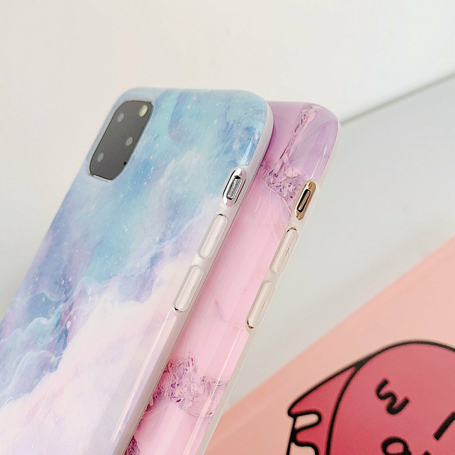 Rubber Marble Slim Soft Case For iPhone