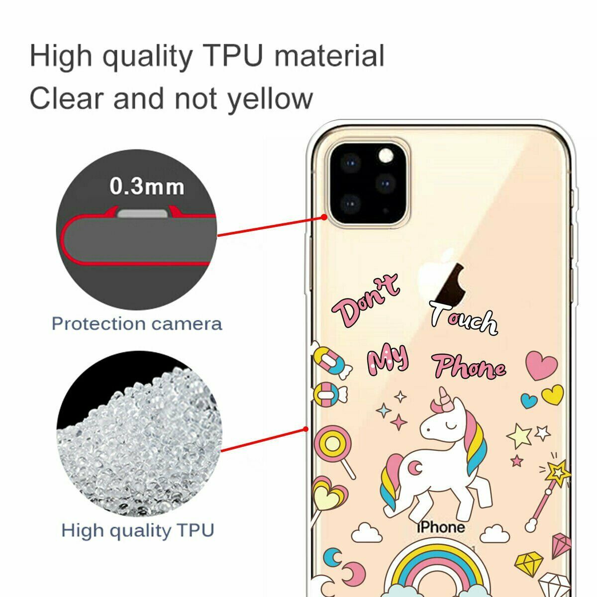 Slim Pattern Soft Rubber Silicone Clear Back Case For iPhone