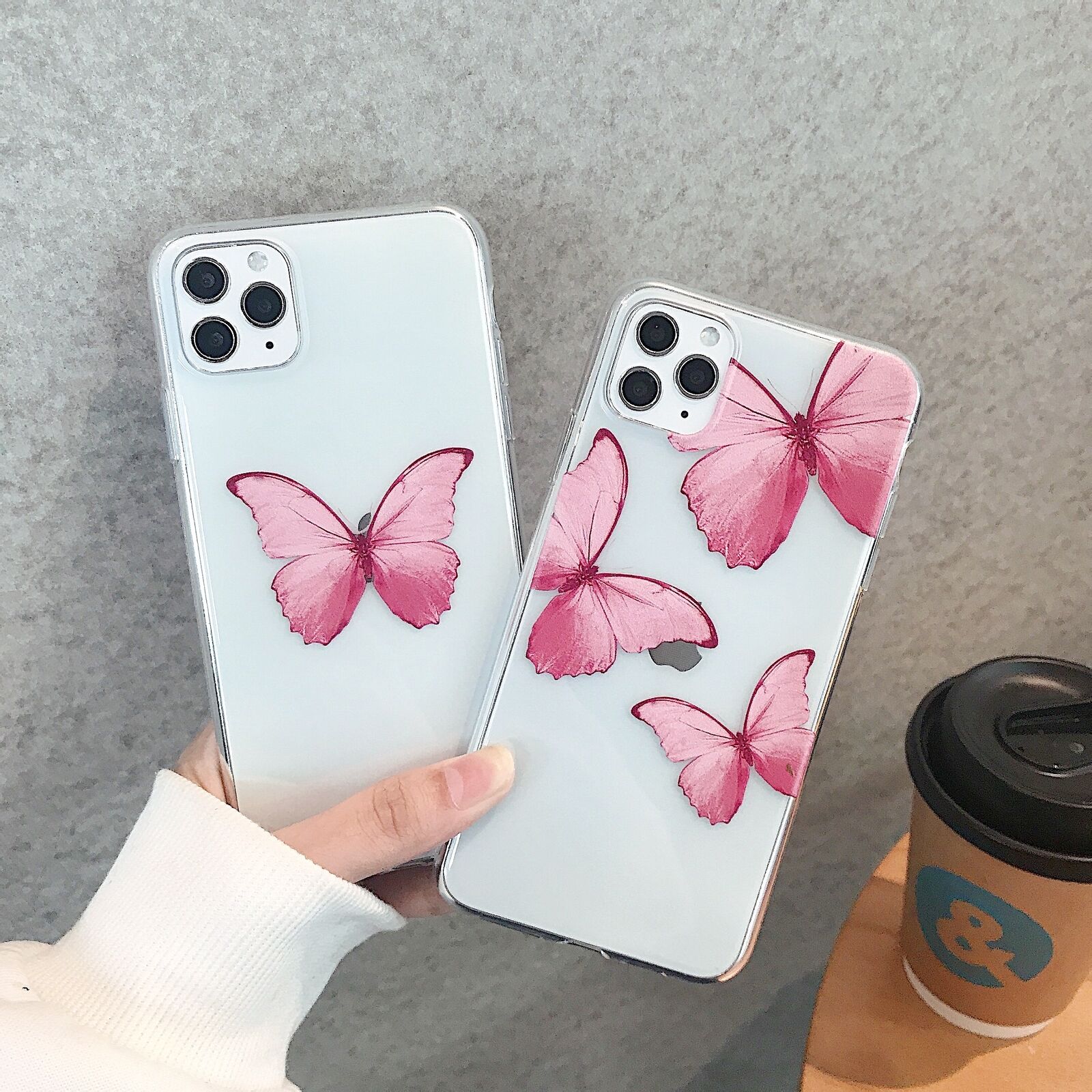 Butterfly Pattern Soft Rubber Back Case For iPhone