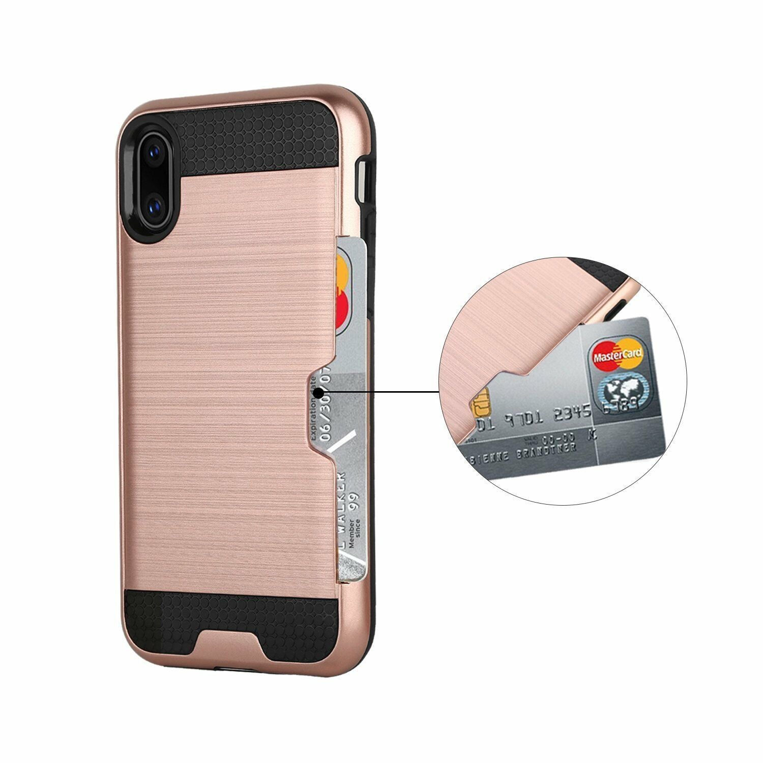 Case Fits Card Wallet Shockproof Bumper Hard Protective for iPhone