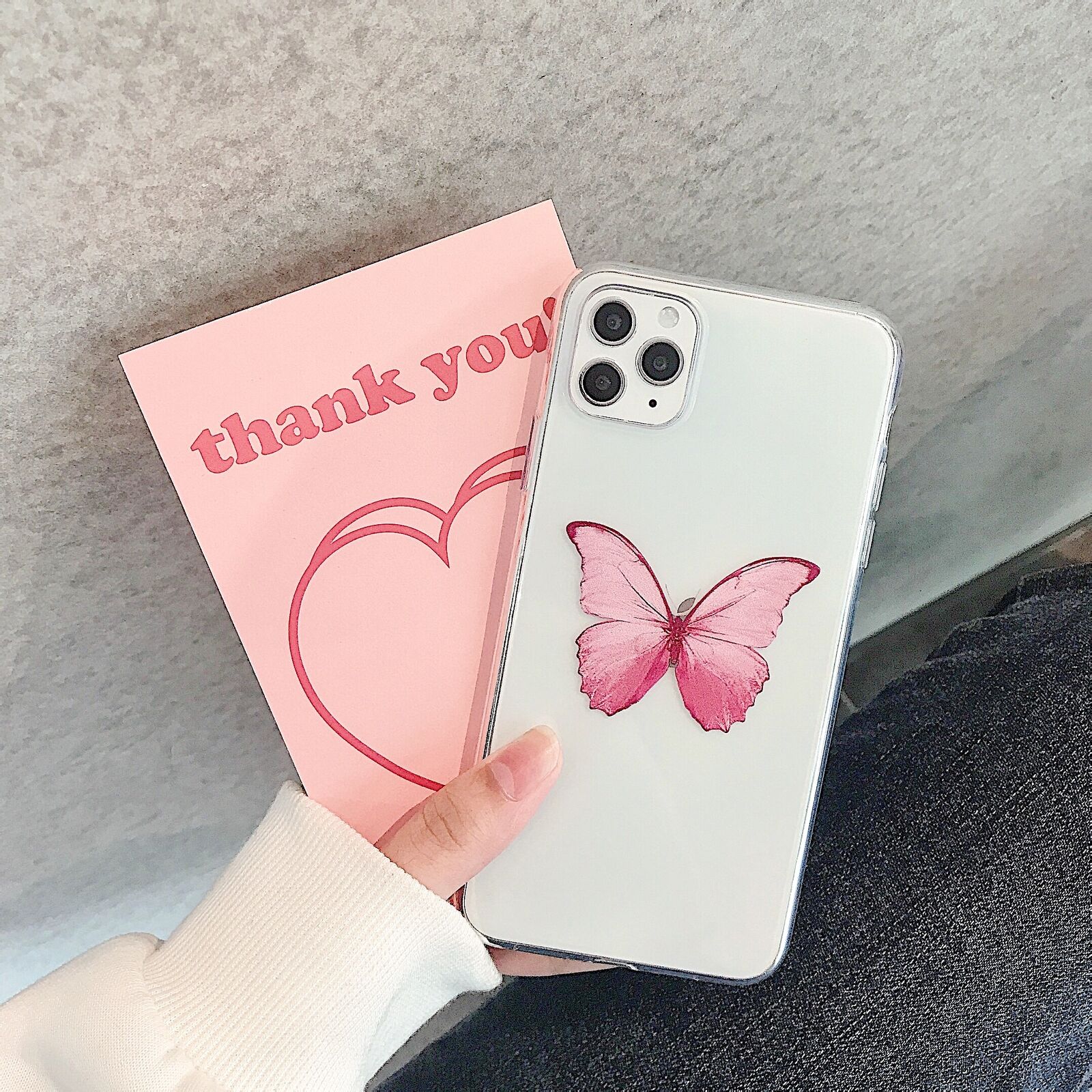 Butterfly Pattern Soft Rubber Back Case For iPhone