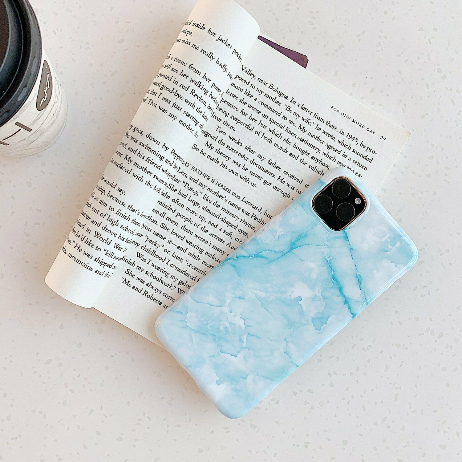 Rubber Marble Slim Soft Case For iPhone