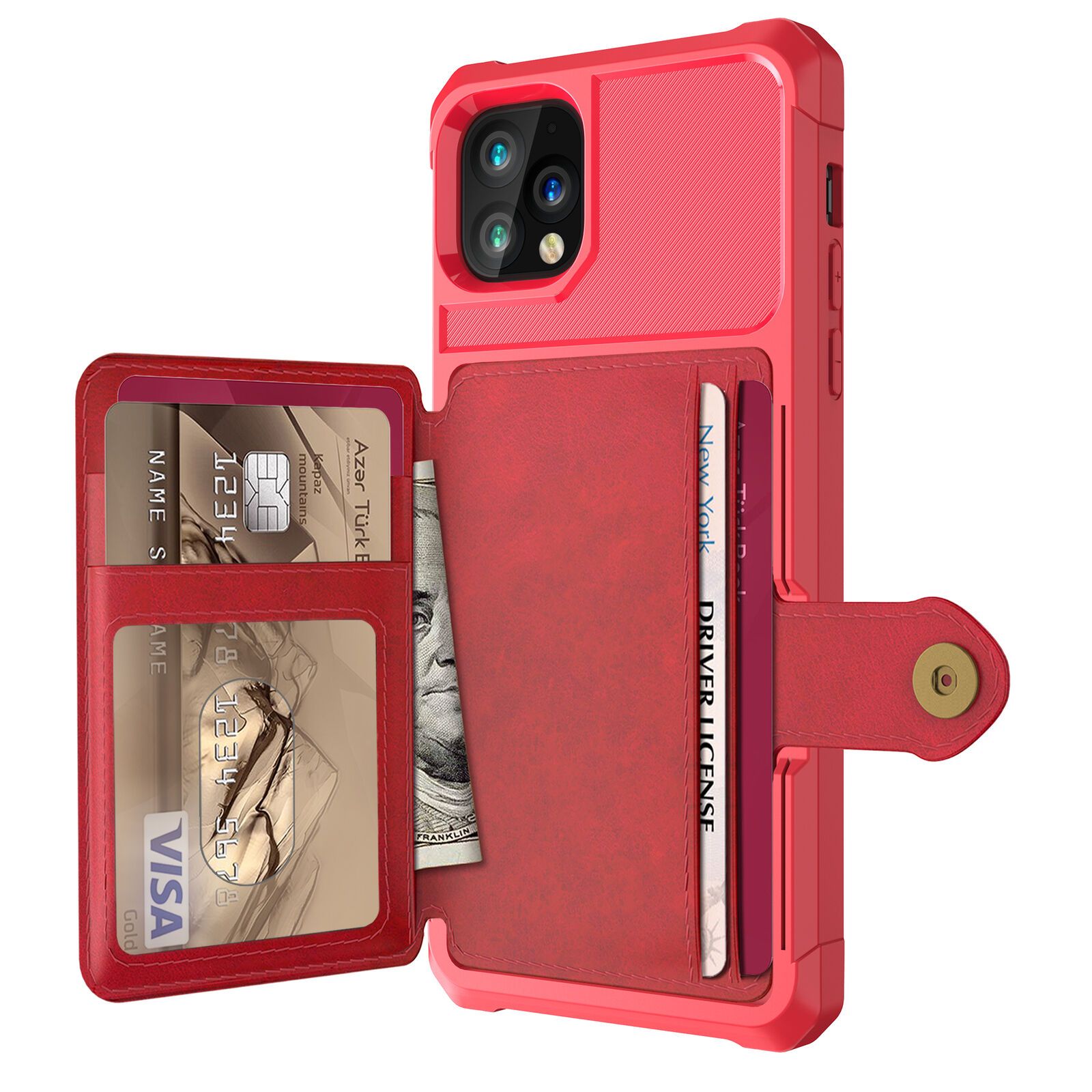 Leather Holder Flip Card Wallet Cover For iPhone