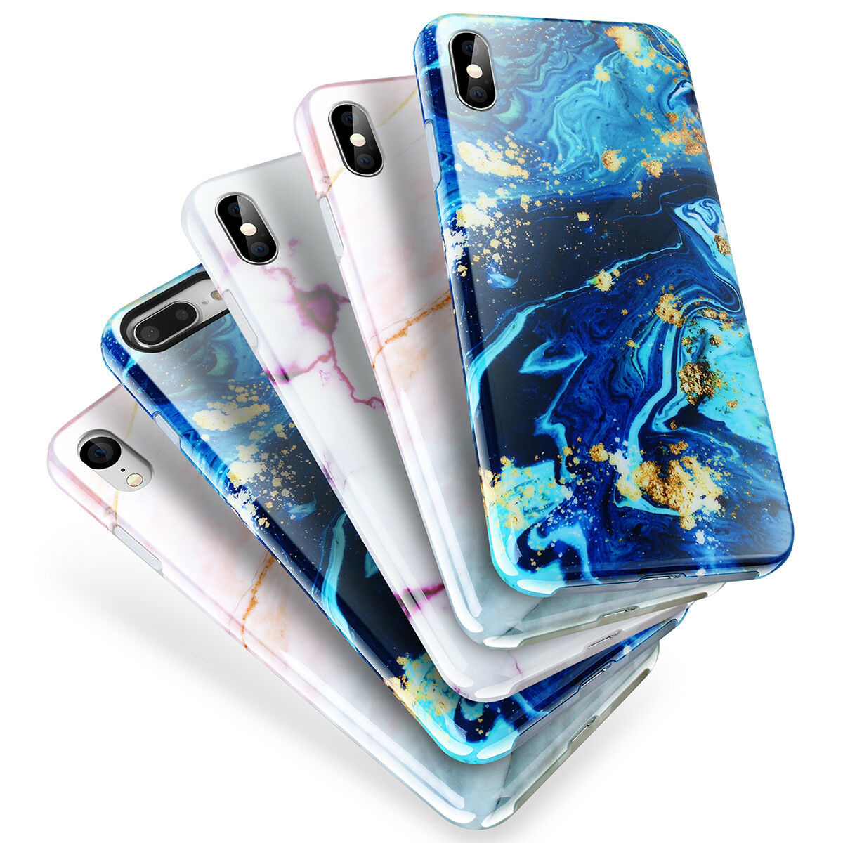 Marble Pattern Case Shockproof Hybrid Soft For iPhone