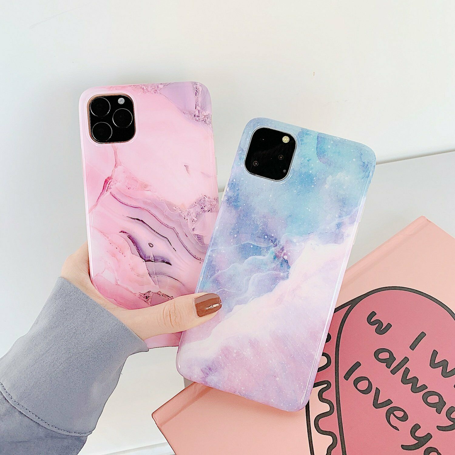 Rubber Marble Slim Soft Case For iPhone