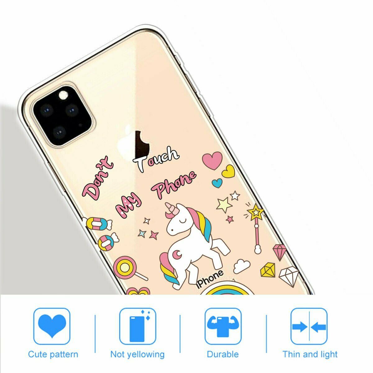 Slim Pattern Soft Rubber Silicone Clear Back Case For iPhone