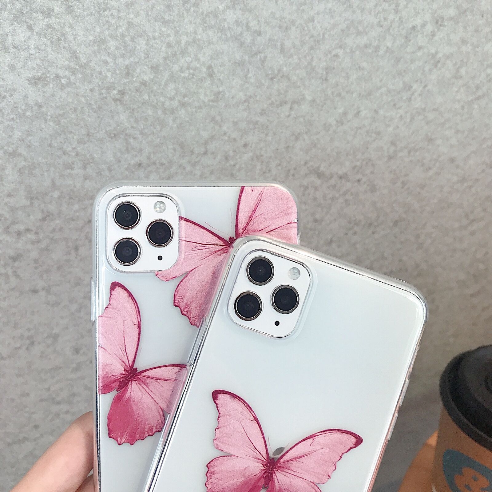 Butterfly Pattern Soft Rubber Back Case For iPhone