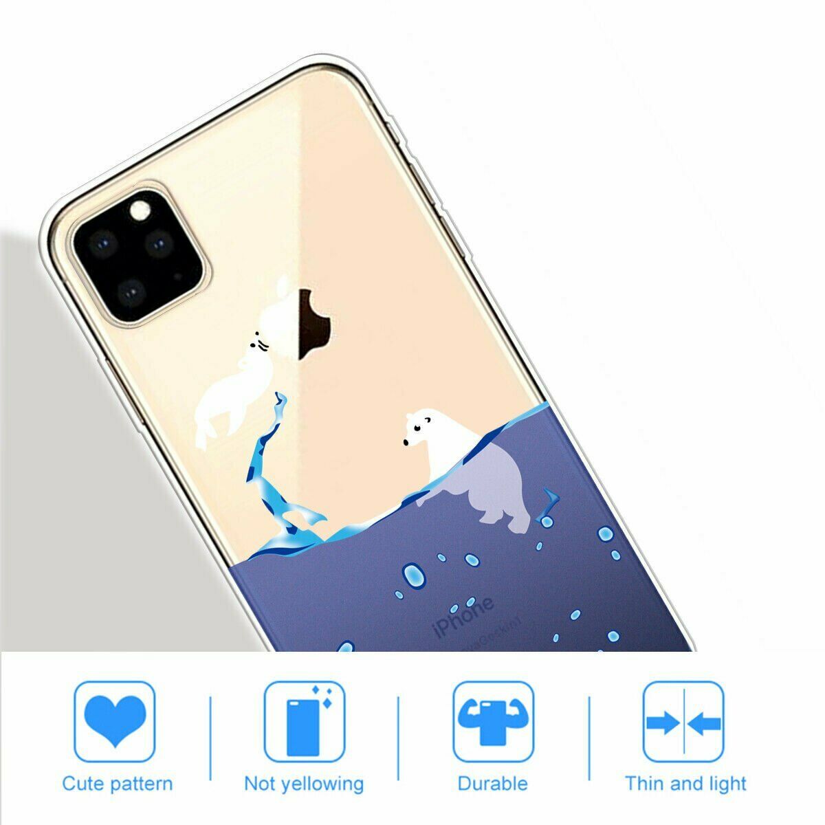 Slim Pattern Soft Rubber Silicone Clear Back Case For iPhone