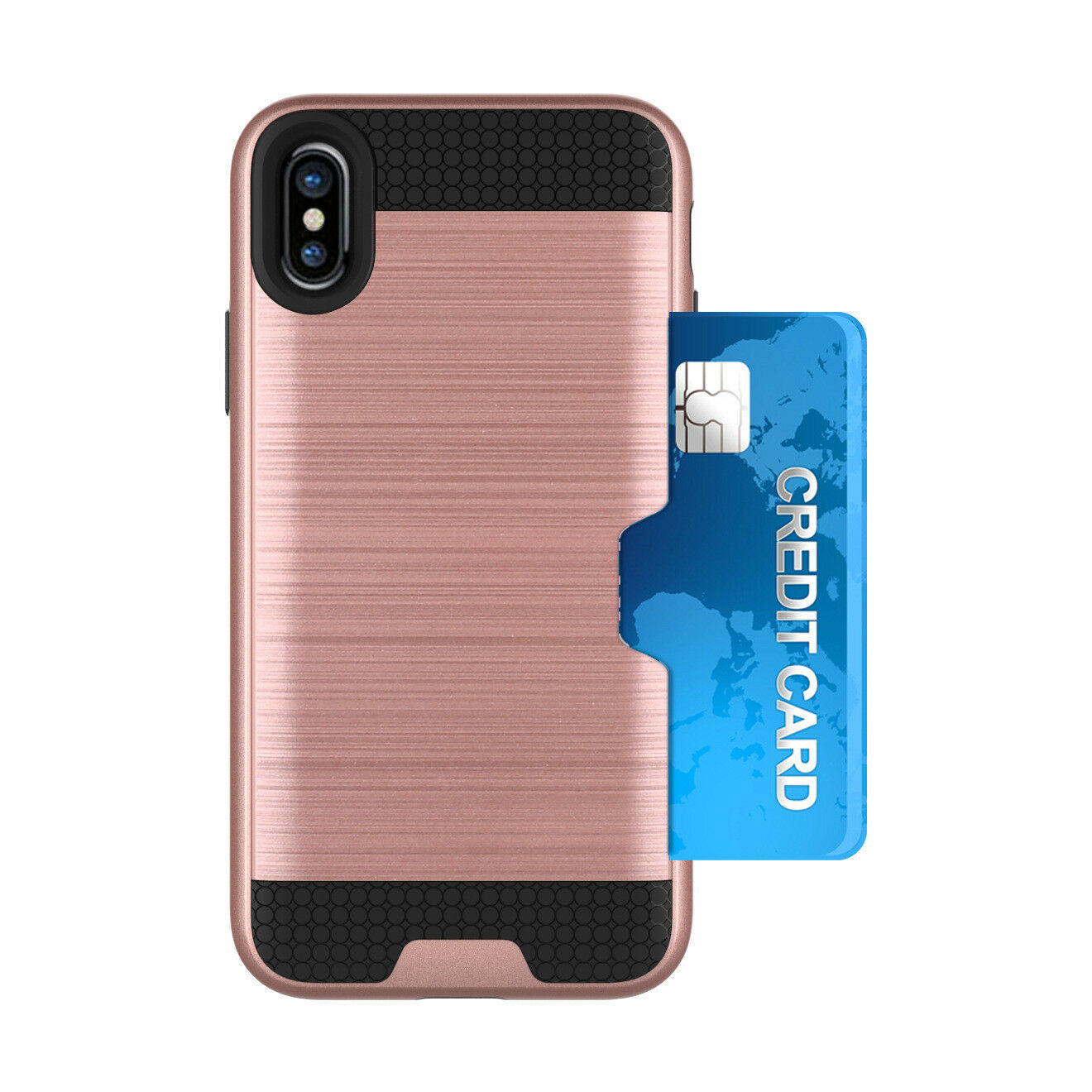 Case Fits Card Wallet Shockproof Bumper Hard Protective for iPhone