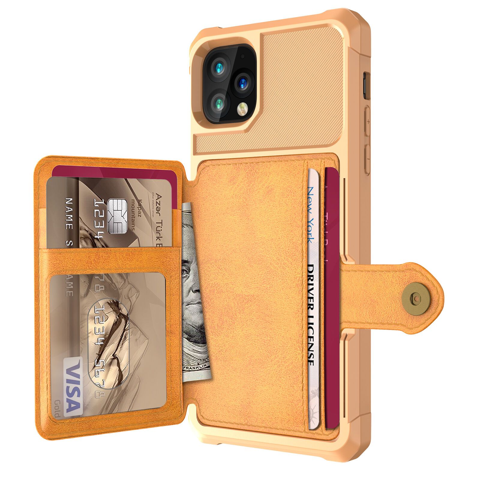 Leather Holder Flip Card Wallet Cover For iPhone