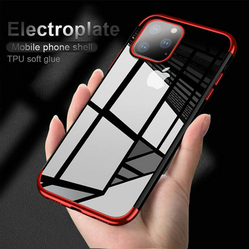 Luxury Slim Rubber Plating Clear Bumper Case for iPhone
