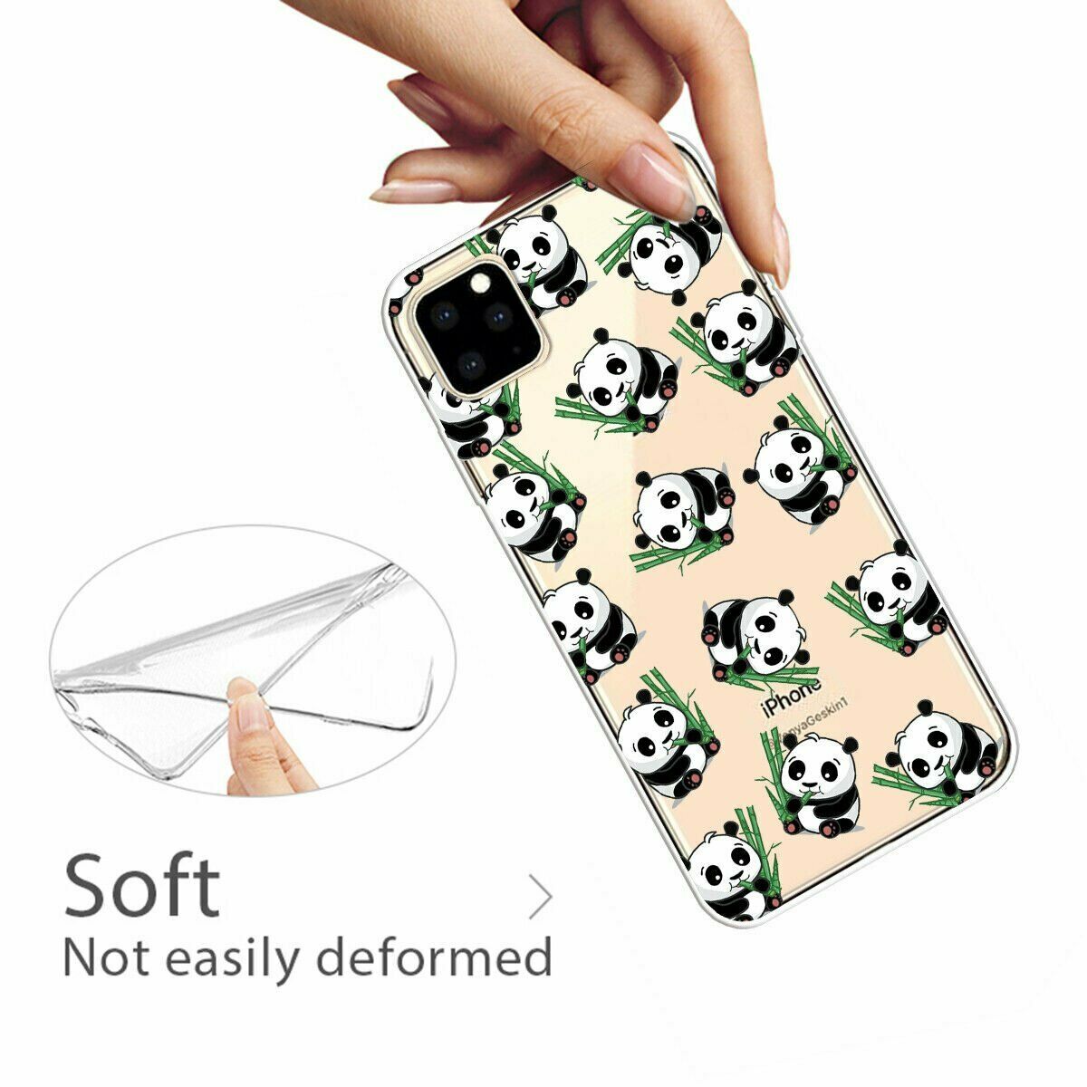 Slim Pattern Soft Rubber Silicone Clear Back Case For iPhone