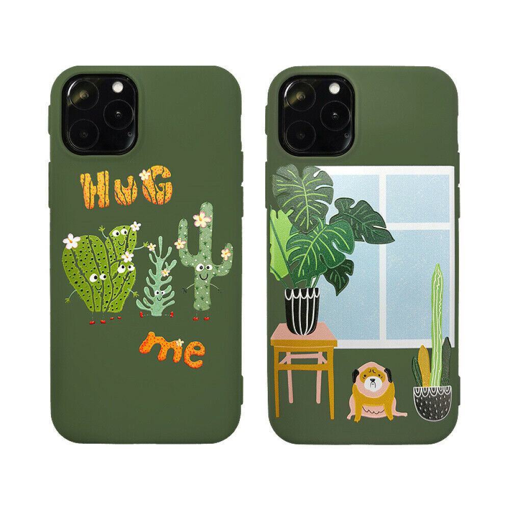 Slim Cute Rubber Soft Silicone Cactus Pattern Case For iPhone