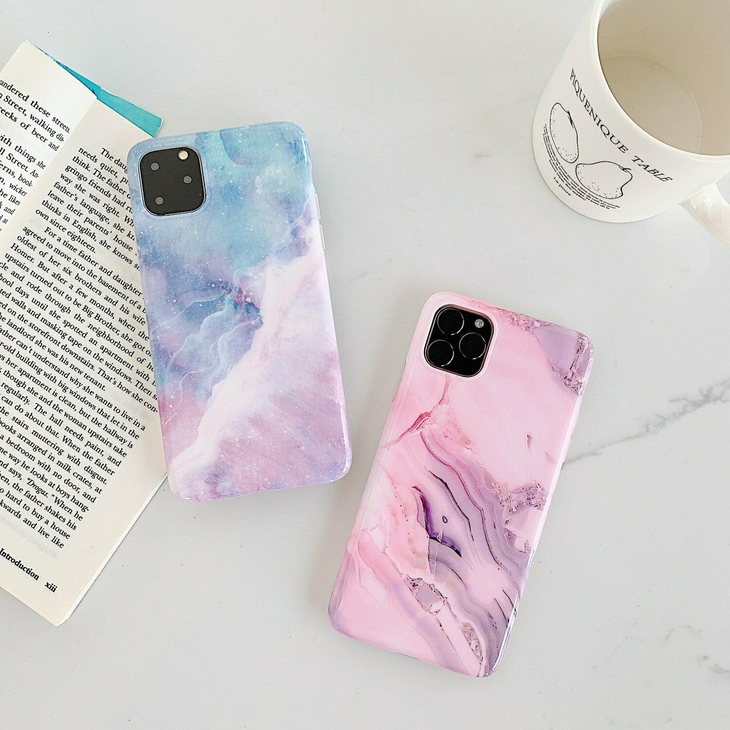 Rubber Marble Slim Soft Case For iPhone