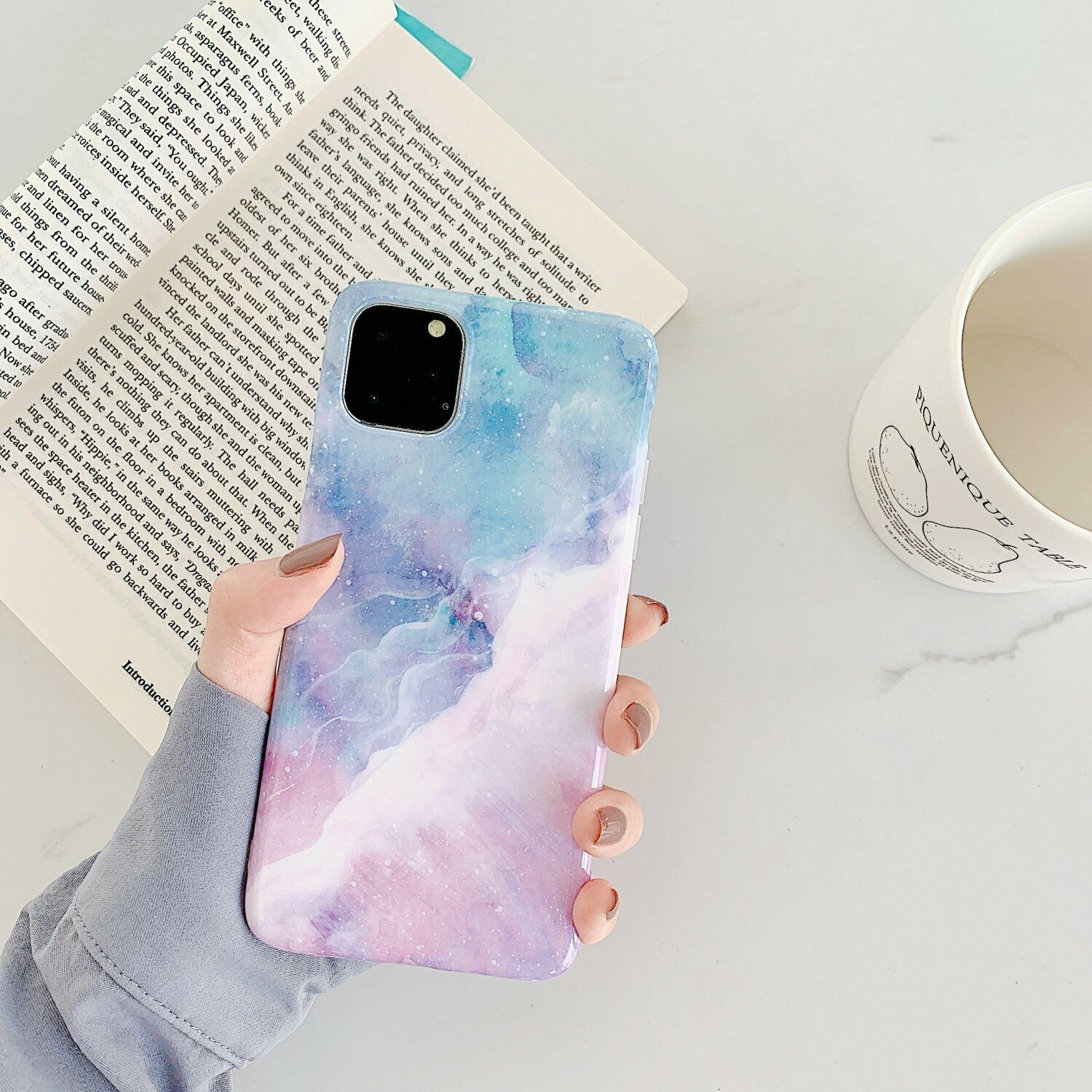 Rubber Marble Slim Soft Case For iPhone